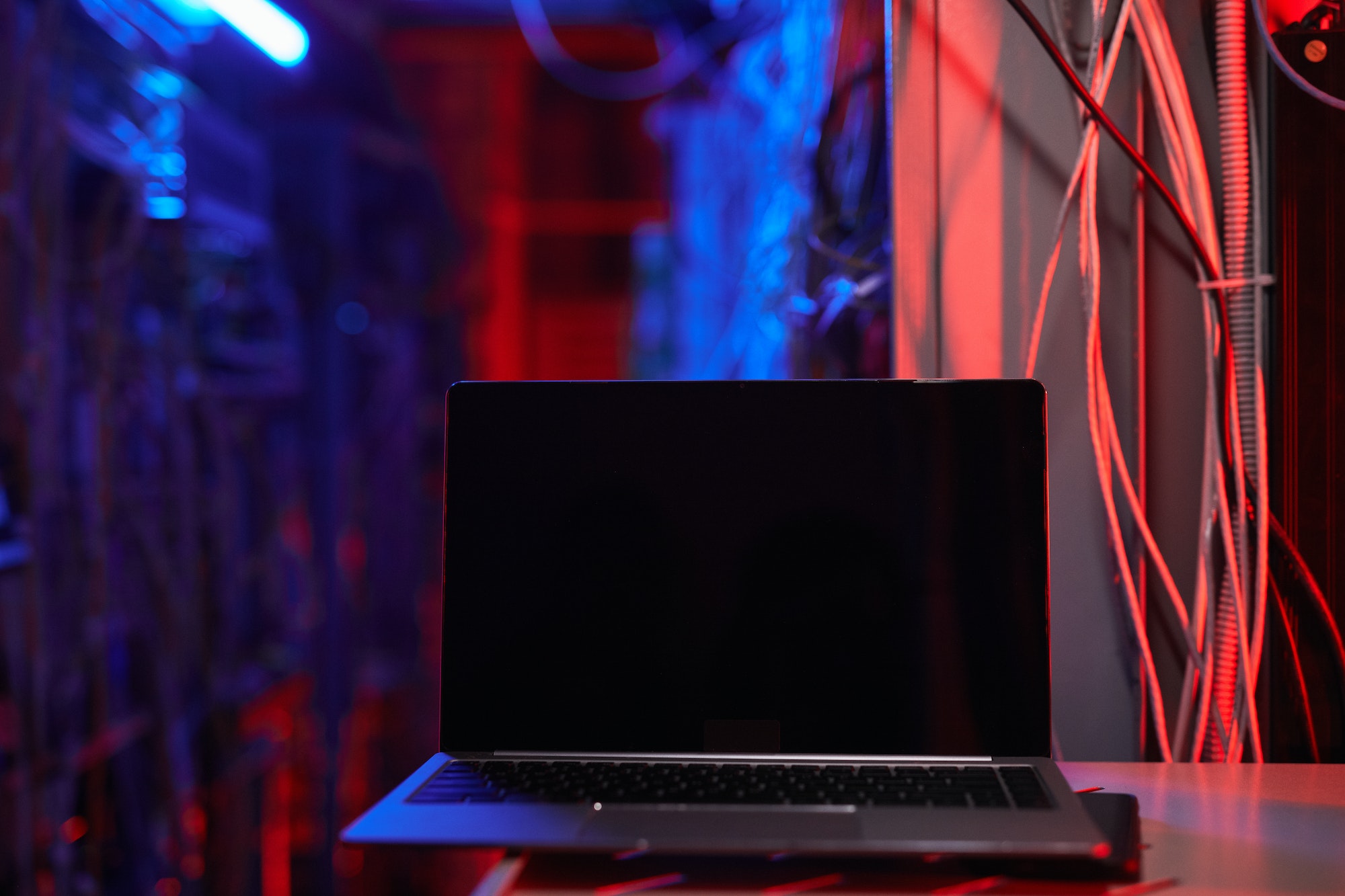 Dark Network Room Background