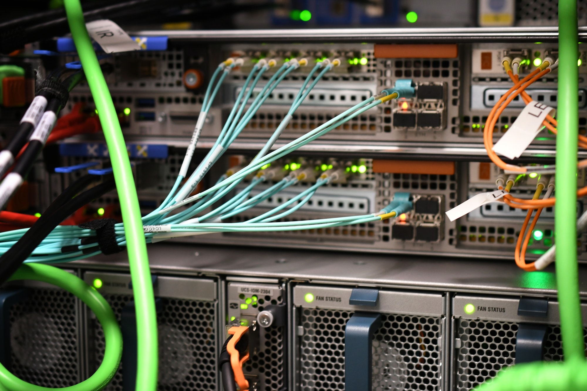 IT Department - cables wires connections to servers